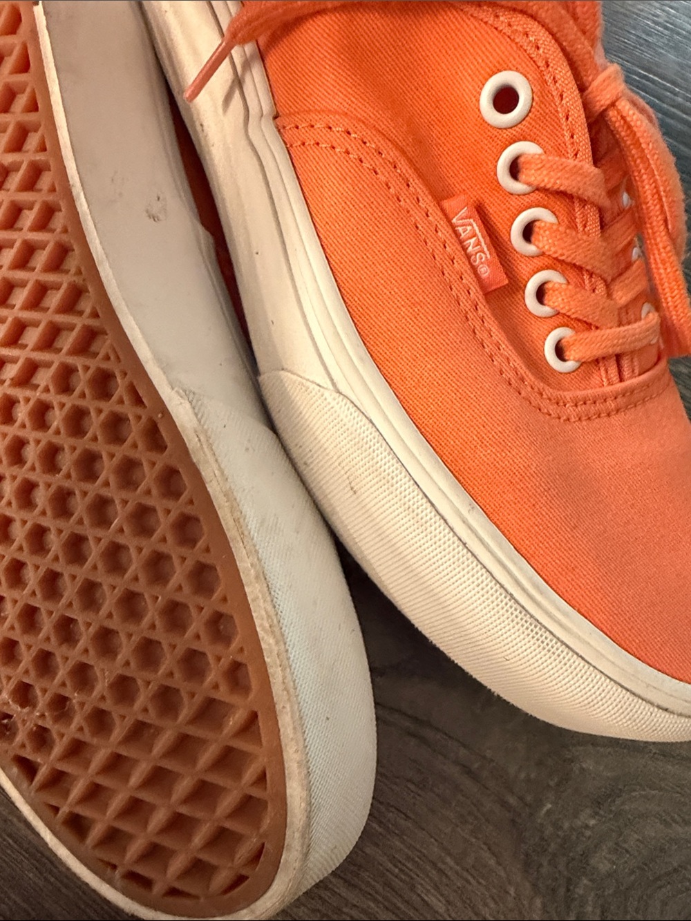 Vans Orange Canvas Low-Top Sneakers with White Soles - Picture 6 of 6